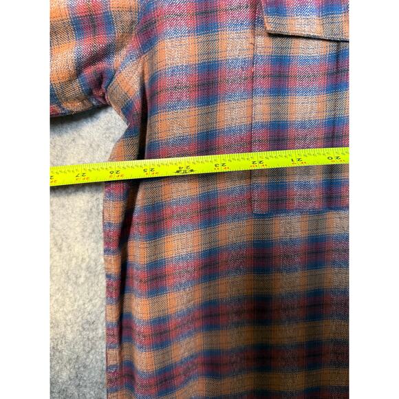 Vintage Orvis Mens X-Large Shirt Red Plaid Flannel Chest Flap Pockets - Picture 6 of 7